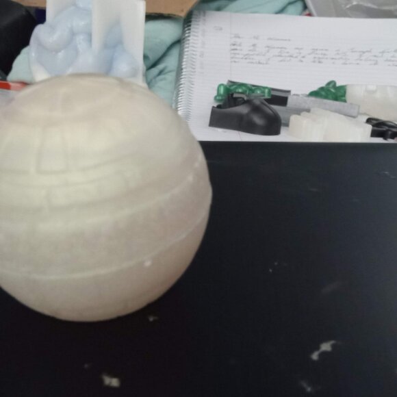 Handmade White Star Wars Death Star Figurine - Picture 4 of 5
